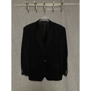 Corneliani Blazer Men 44L Black Italy 2B‎ Pure Cashmere Flannel Coat Jacket Luxe